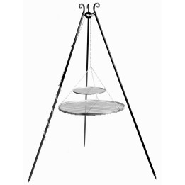 Schwenkgrill Doppelrost aus Edelstahl 80 cm + 40 cm