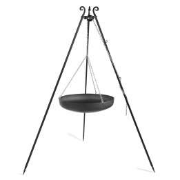 Wok am Dreibein 60 cm aus Rohstahl