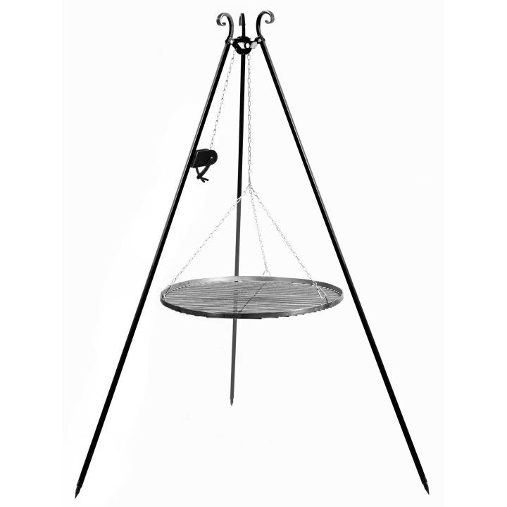 Schwenkgrill 80 cm Grillrost aus Rohstahl + Kurbel