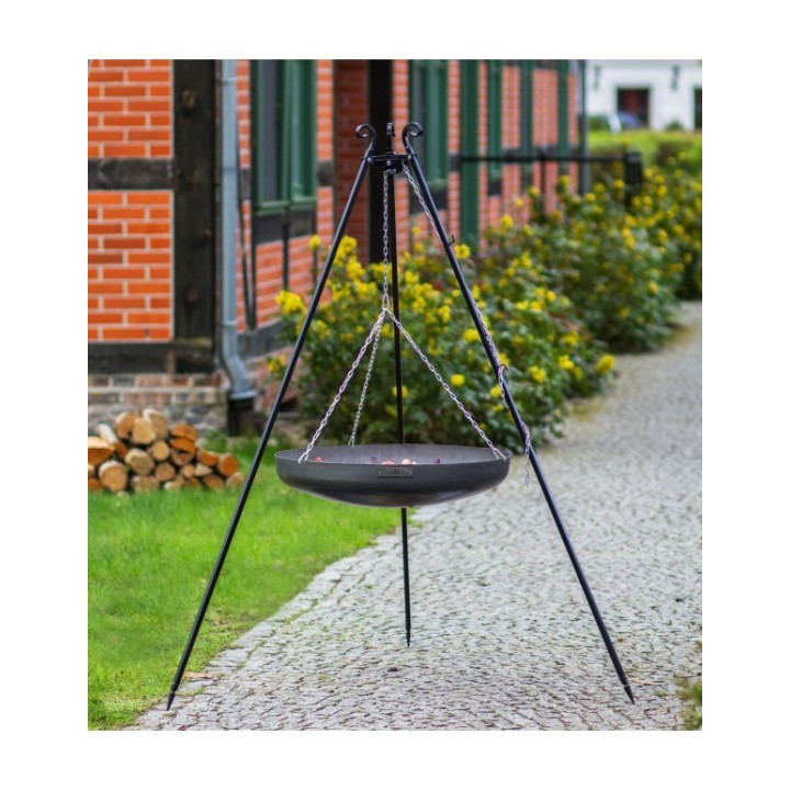Wok am Dreibein 60 cm aus Rohstahl