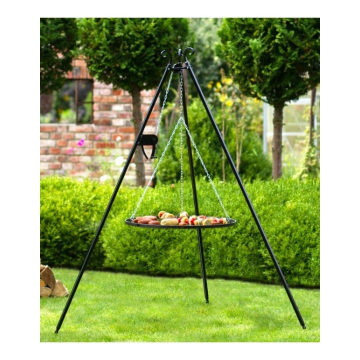 Schwenkgrill 80 cm Grillrost aus Edelstahl + Kurbel